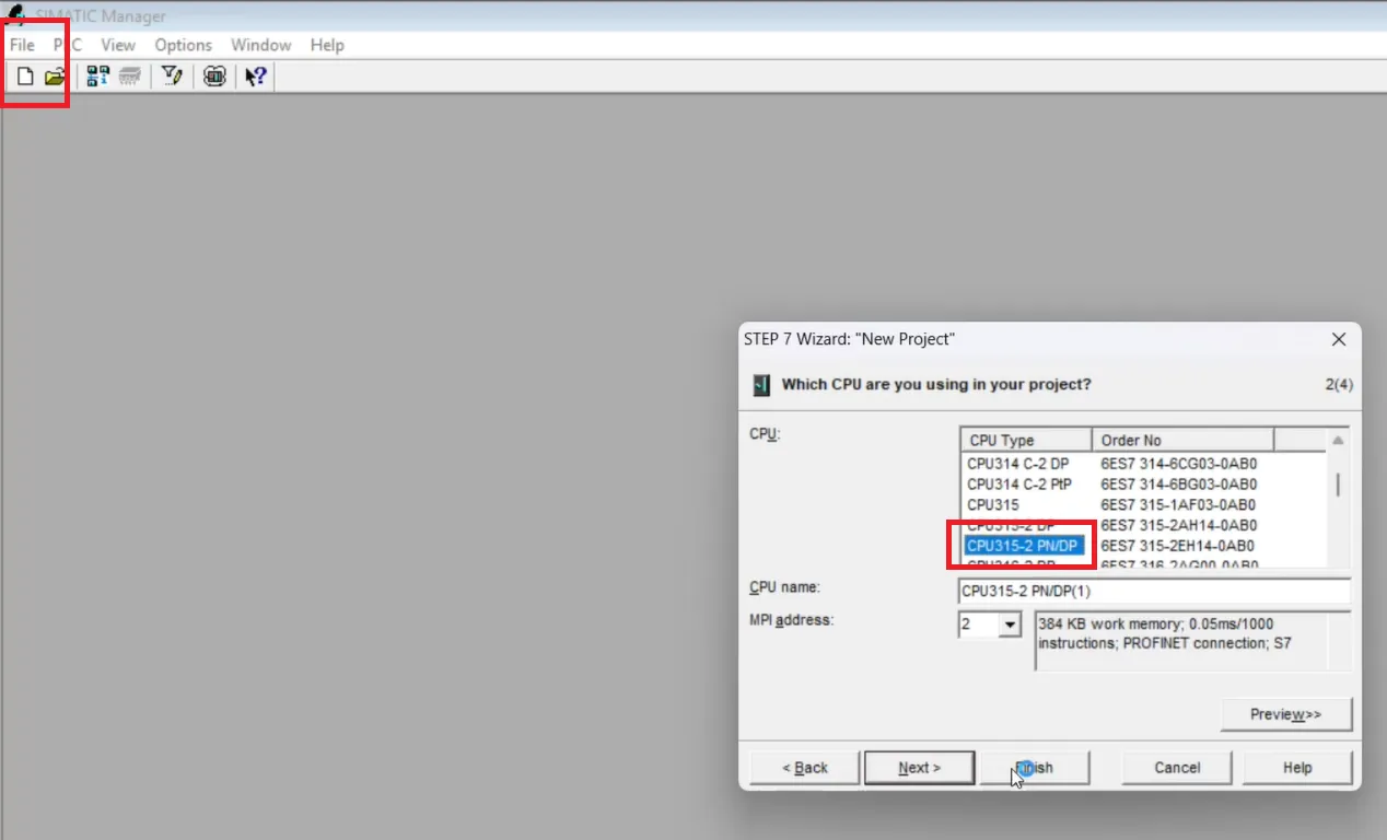img/communicationplcsim/Create a new project in simatic manager.webp